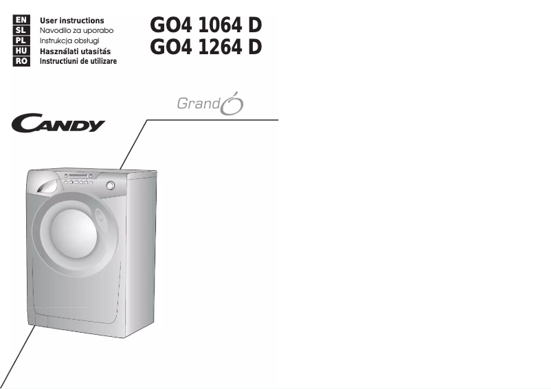 Page n°1 - Manuel utilisateur Candy GO4 1262D-07S