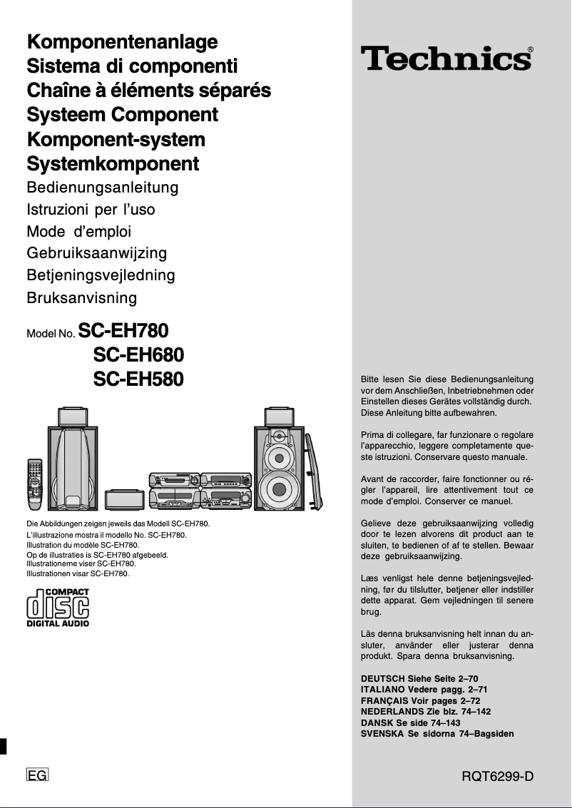 Página 1 del manual Manual de usuario Technics SC-EH780