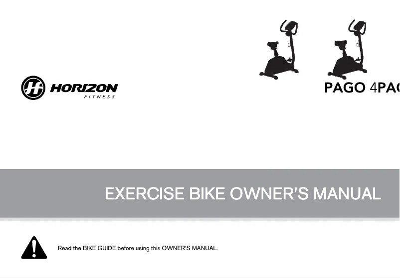 Page 1 de la notice Manuel utilisateur Horizon Fitness PAGO 3