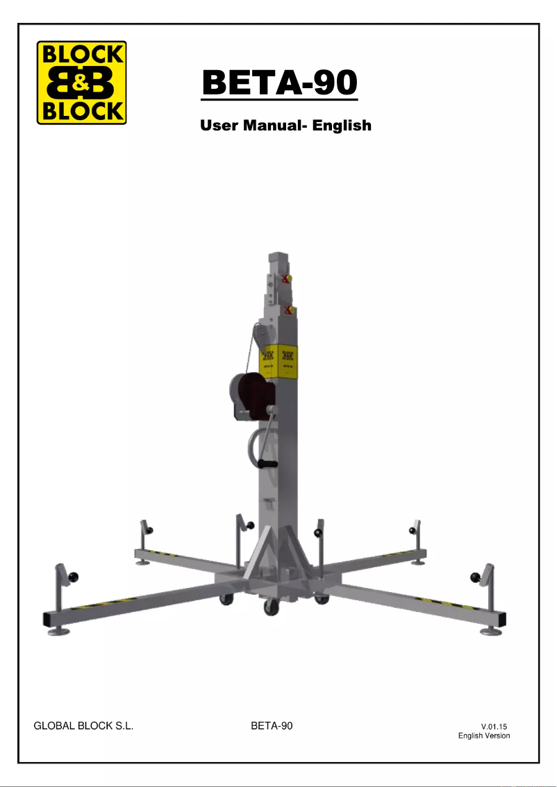 Page n°1 - Manuel utilisateur Block & Block BETA-90