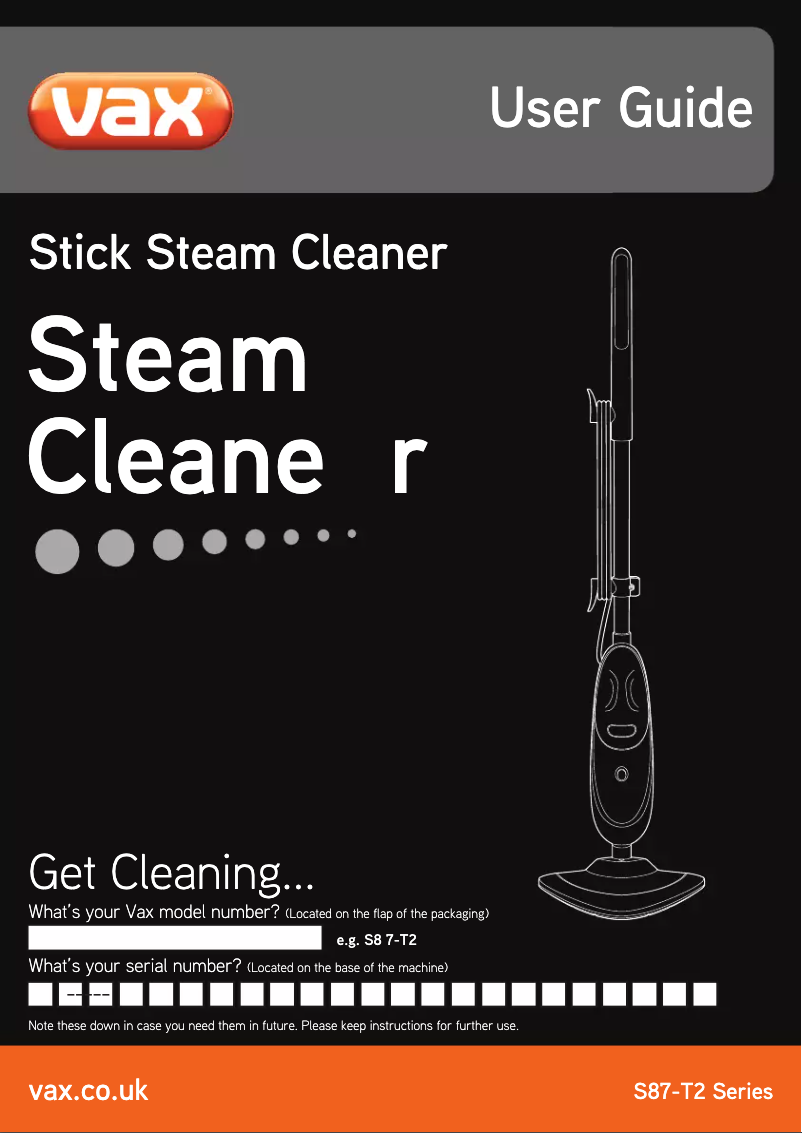 Página 1 del manual Manual de usuario Vax S87-T2