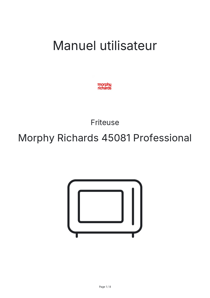 Image de la première page du manuel de l'appareil 45081 Professional
