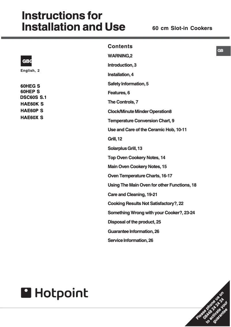 Image de la première page du manuel de l'appareil DSC60S S.1