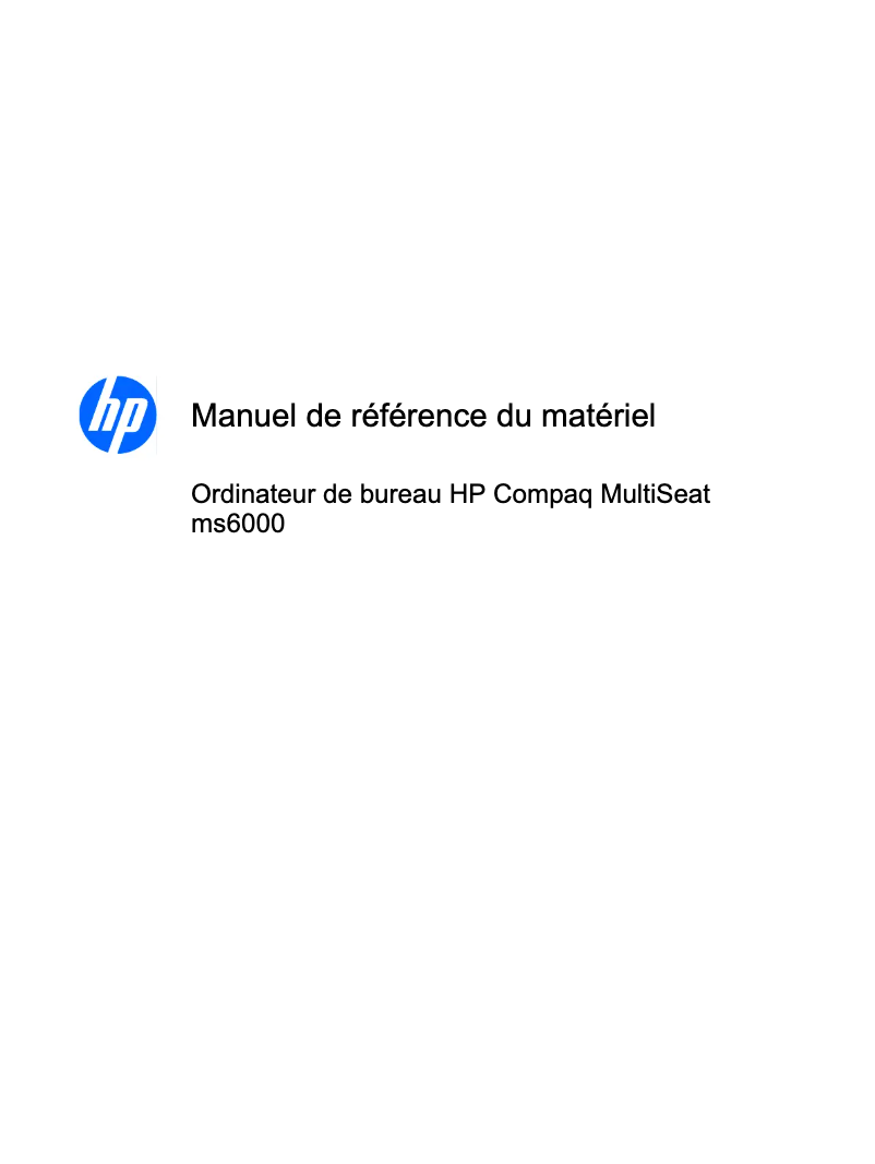 Page n°1 - Manuel utilisateur HP MultiSeat MS6000