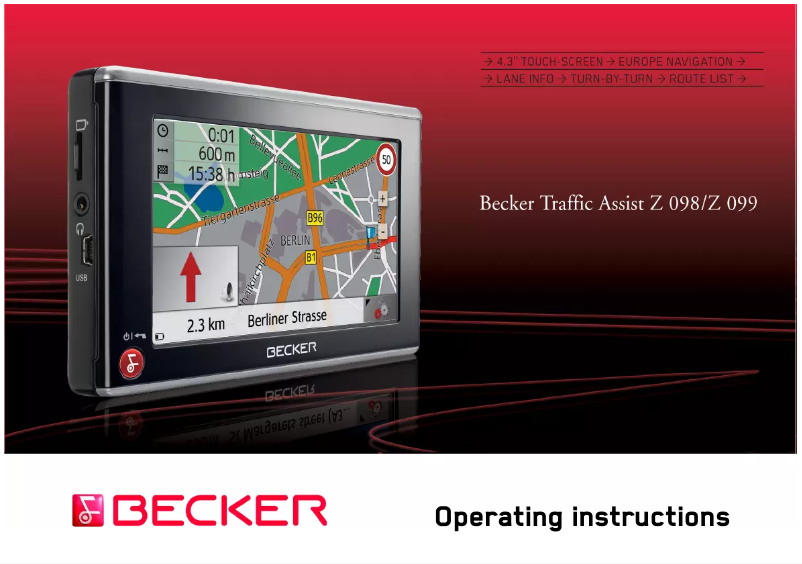 Page n°1 - Manuel utilisateur Becker Traffic Assist Z 098