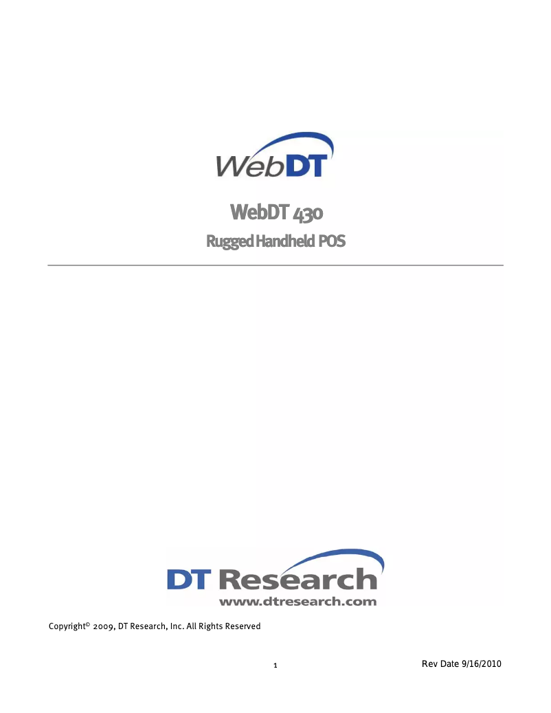 Image de la première page du manuel de l'appareil DT430