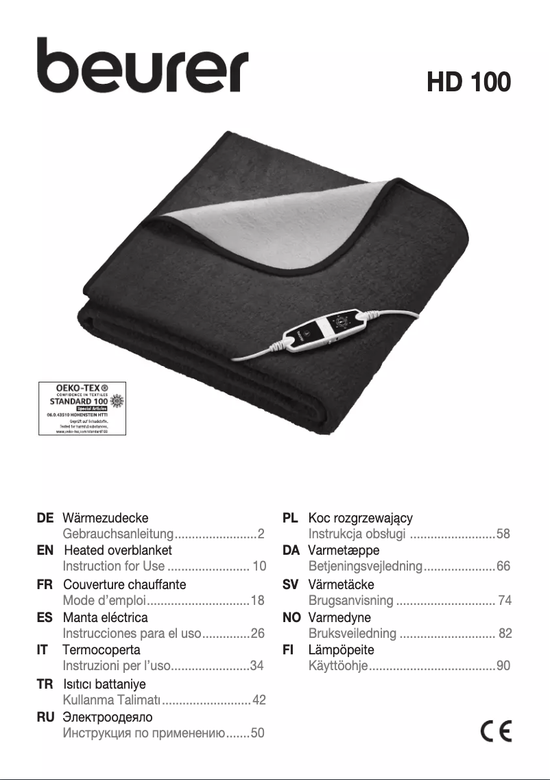 Page n°1 - Manuel utilisateur Beurer HD 100