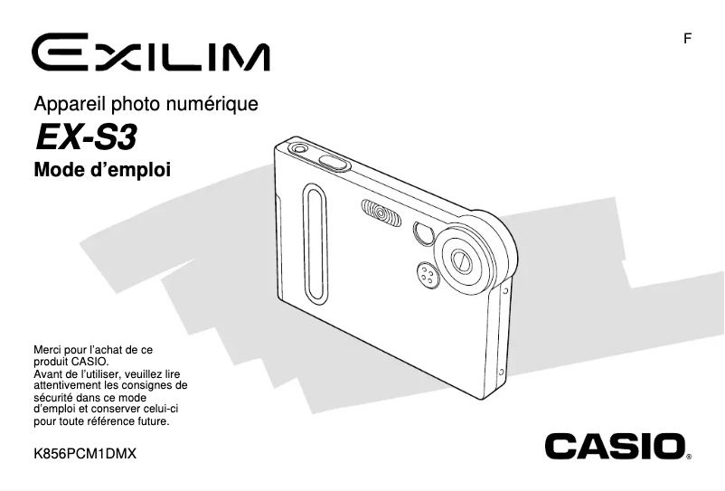 Page n°1 - Manuel utilisateur Casio Exilim EX-S3