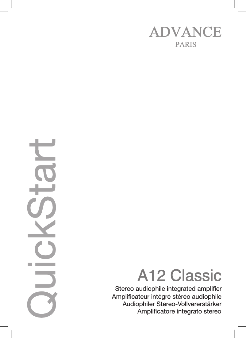 Page 1 de la notice Manuel utilisateur Advance A12 Classic