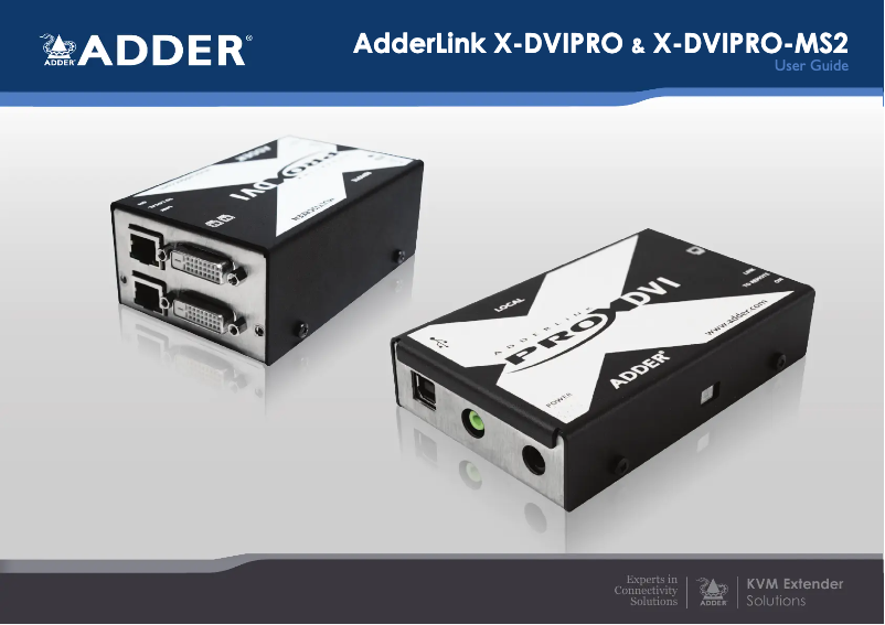 Page 1 de la notice Manuel utilisateur Adder AdderLink X-DVI PRO