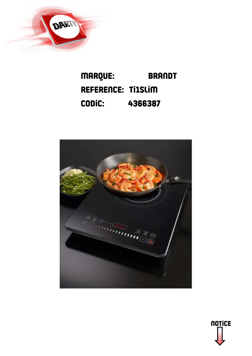 Page 1 de la notice Manuel utilisateur Brandt TI1SLIM