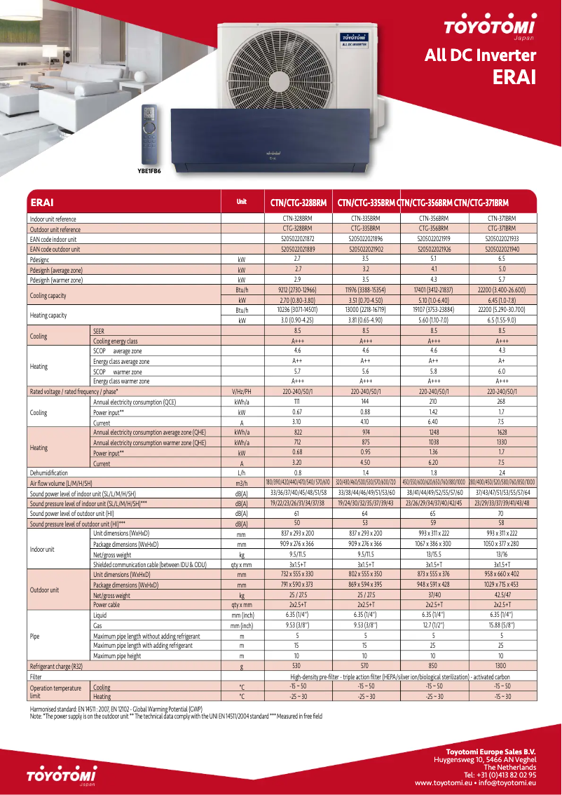 Page n°1 - Fiche technique Toyotomi CTN/CTG-335BRM