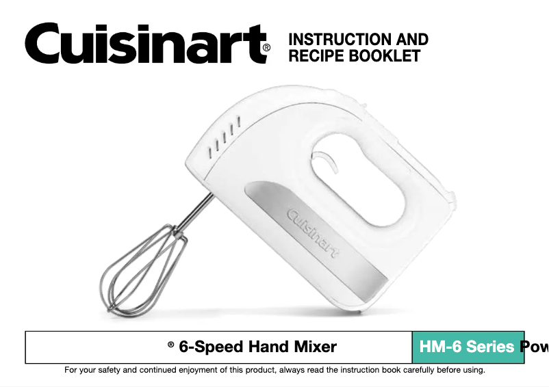 Page 1 de la notice Manuel utilisateur Cuisinart Power Advantage HM-6