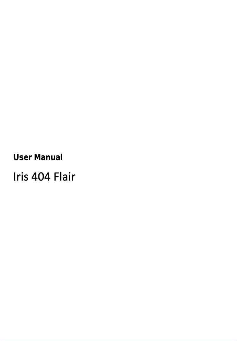Image de la première page du manuel de l'appareil Iris 404 Flair