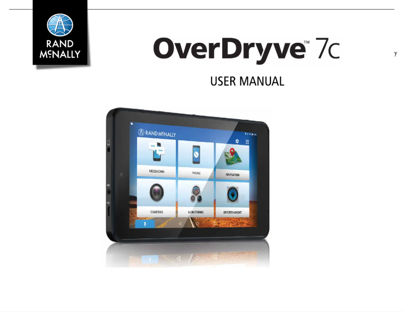 Page n°1 - Manuel utilisateur Rand McNally OverDryve 7 C