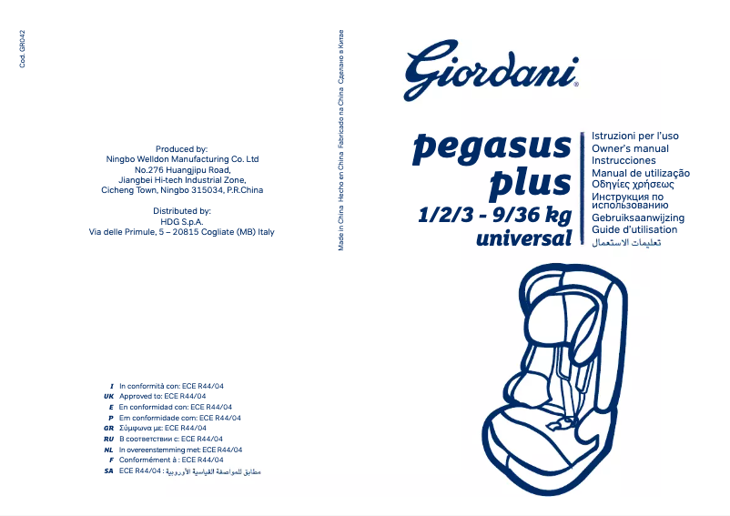 Image de la première page du manuel de l'appareil Pegasus Plus