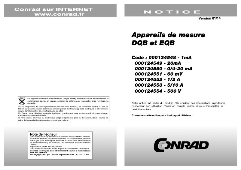 Image de la première page du manuel de l'appareil DQB 45H