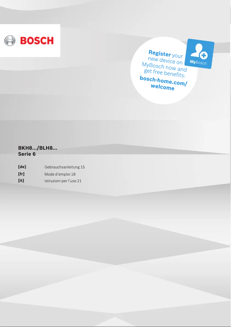 Page n°1 - Manuel utilisateur Bosch Athlet ProAnimal BLH86PET1