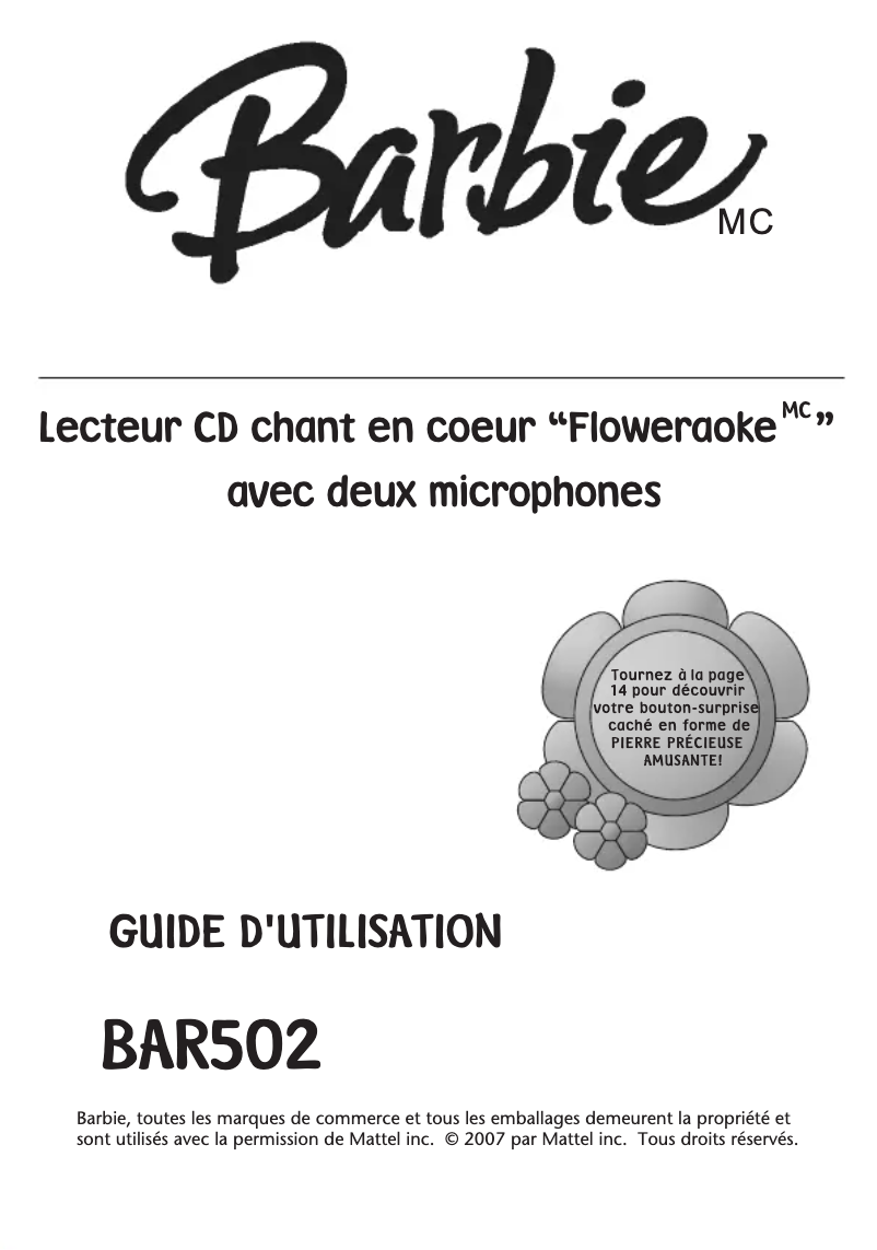 Image de la première page du manuel de l'appareil BAR502