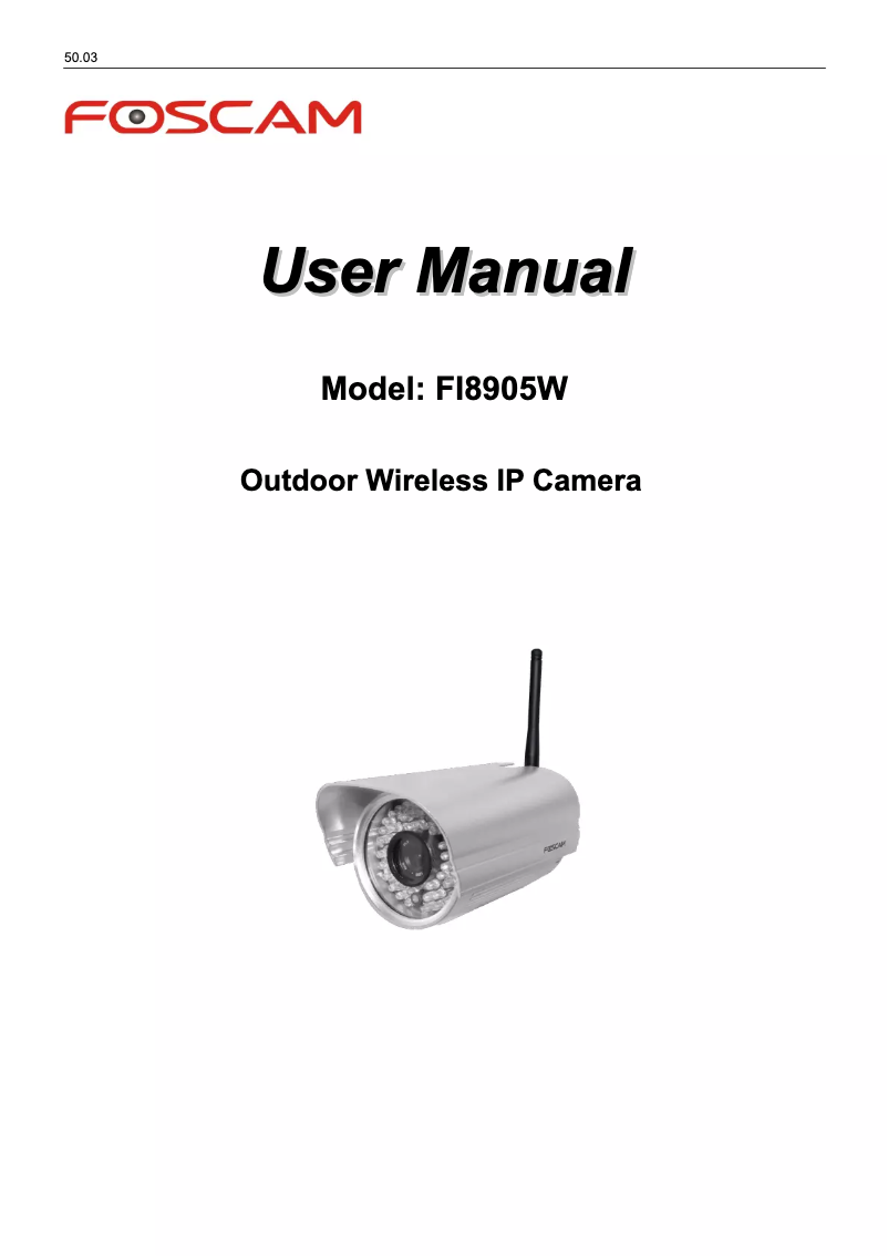 Page 1 de la notice Manuel utilisateur Foscam FI8905W