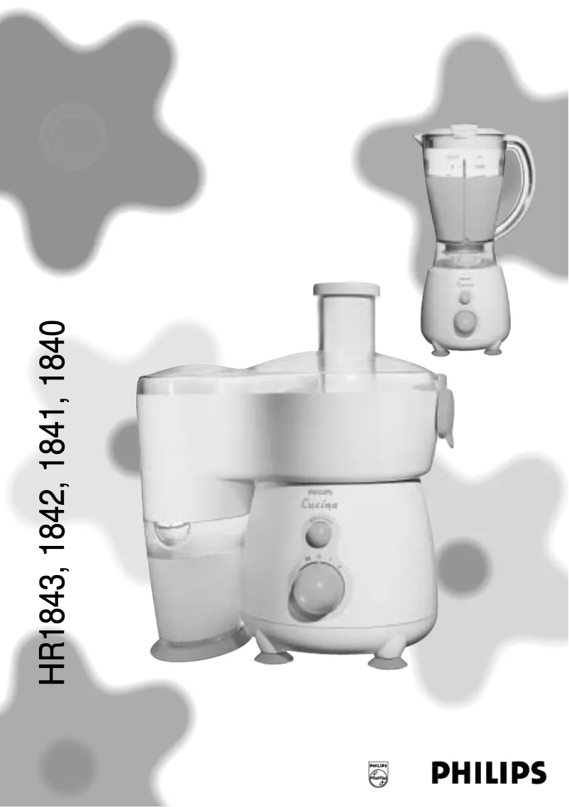 Page 1 de la notice Manuel utilisateur Philips Cucina HR1840