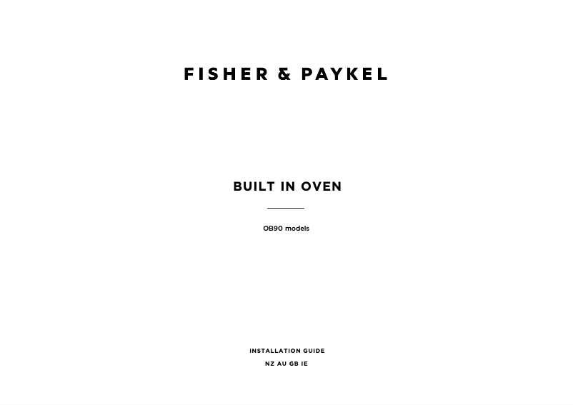 Page 1 de la notice Guide d'installation Fisher & Paykel OB90S9LEX1