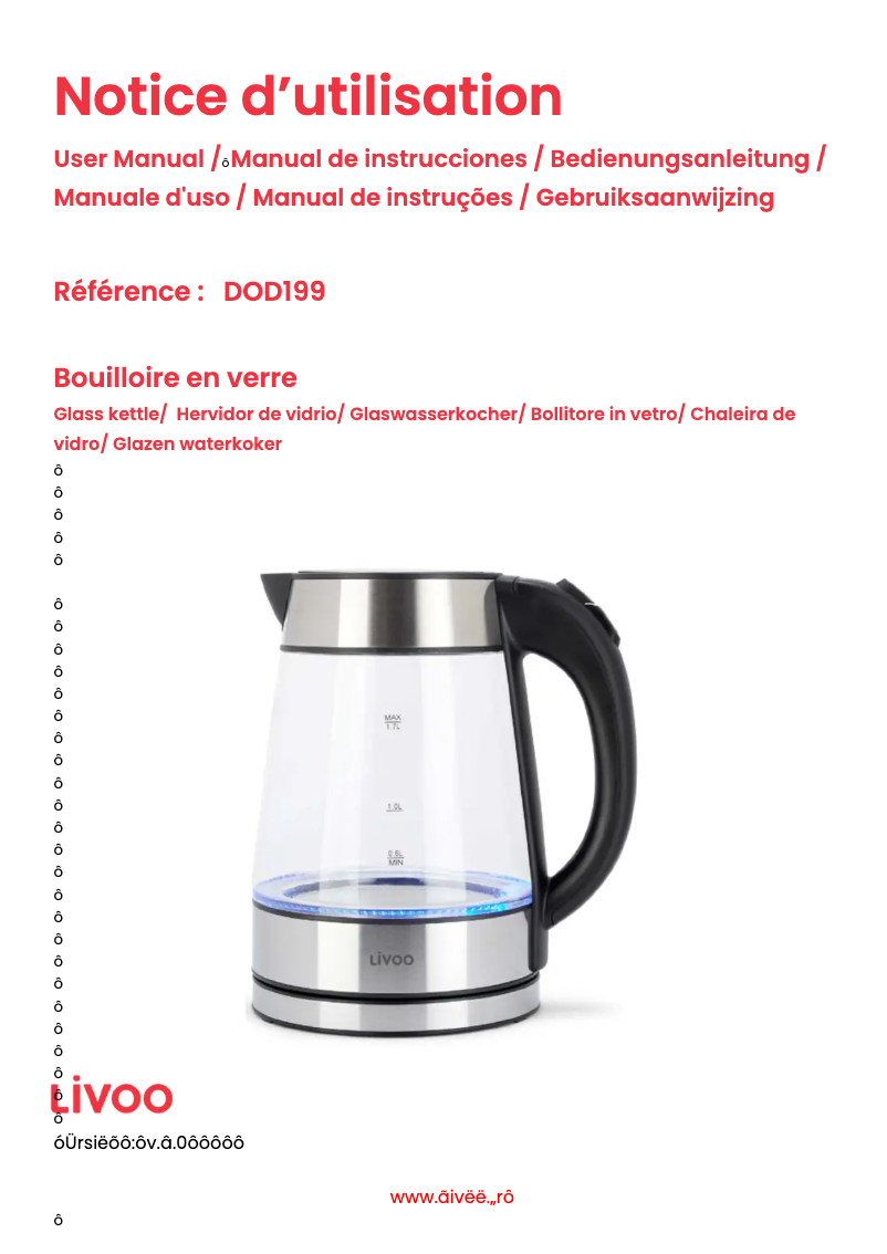 Page 1 of the manual User Manual Livoo DOD199