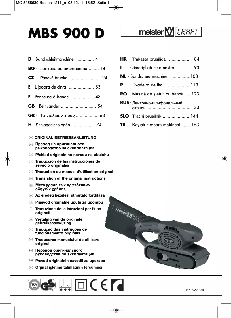 Image de la première page du manuel de l'appareil MBS 900 D