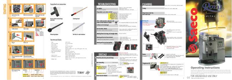 Page n°1 - Manuel utilisateur Philips Saeco Royal Digital Plus SUP 015 RE