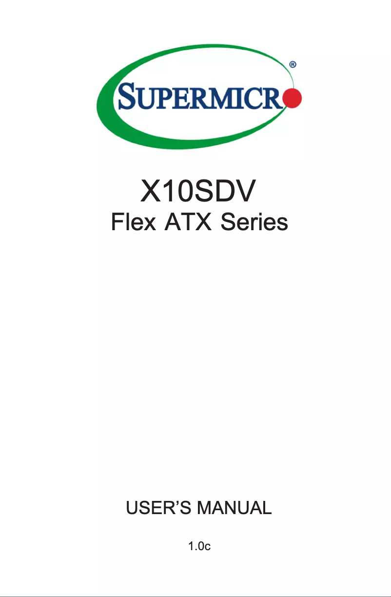 Page n°1 - Manuel utilisateur Supermicro X10SDV-2C-7TP4F