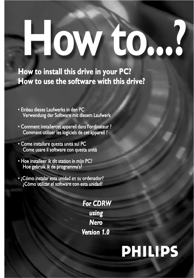 Image de la première page du manuel de l'appareil PCRW1610K-00