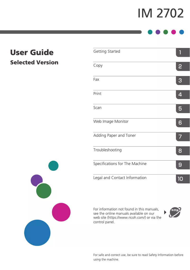 Image de la première page du manuel de l'appareil IM 2702