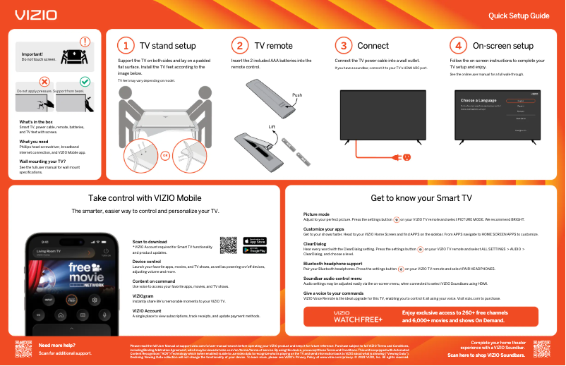 Page 1 de la notice Guide de démarrage rapide VIZIO VHD32M-0807