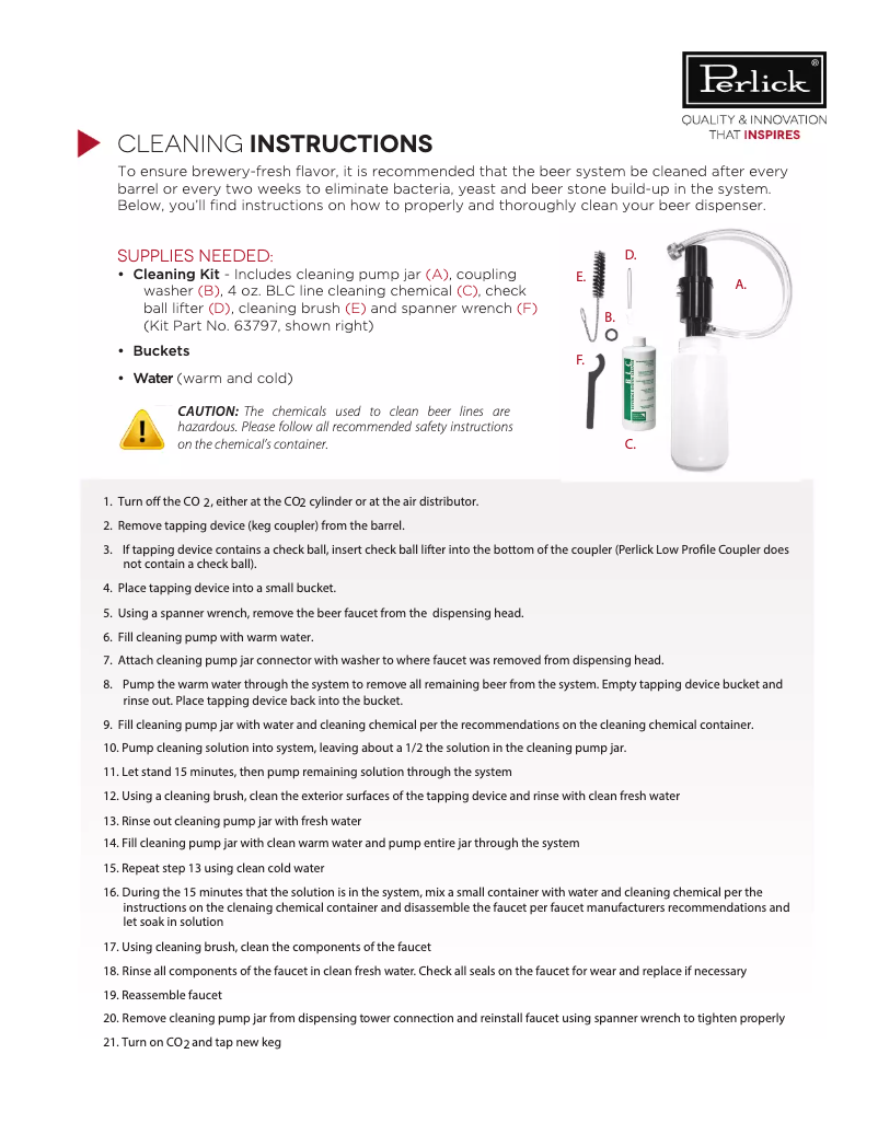 Page 1 de la notice Instructions / montage Perlick Signature Series HP24T-S3-2L1