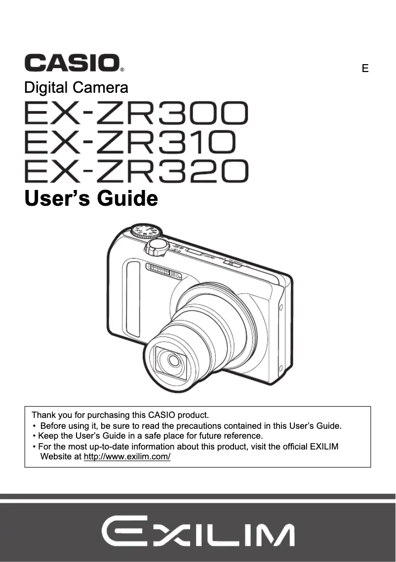 Page n°1 - Manuel utilisateur Casio Exilim EX-ZR320