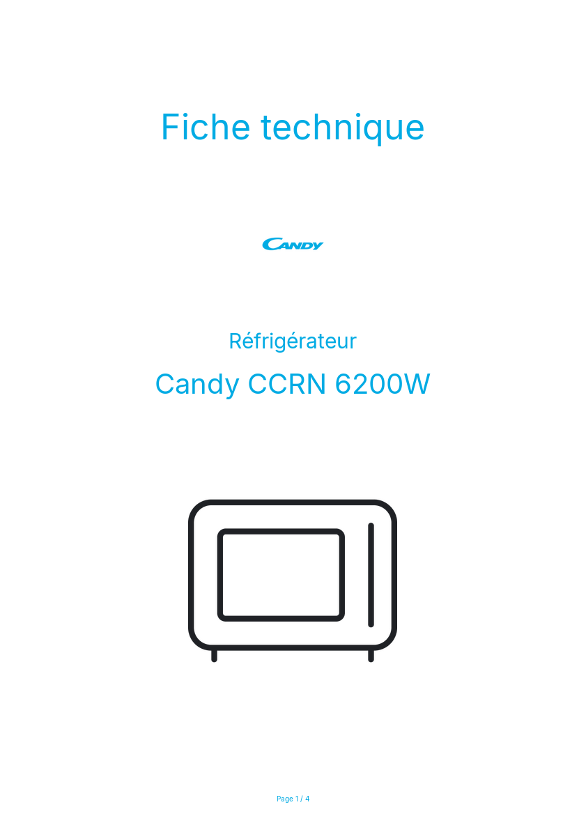 Image de la première page du manuel de l'appareil CCRN 6200W