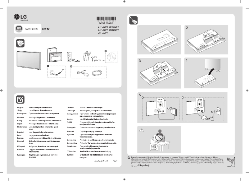 Page 1 de la notice Guide d'installation LG 28TL520V