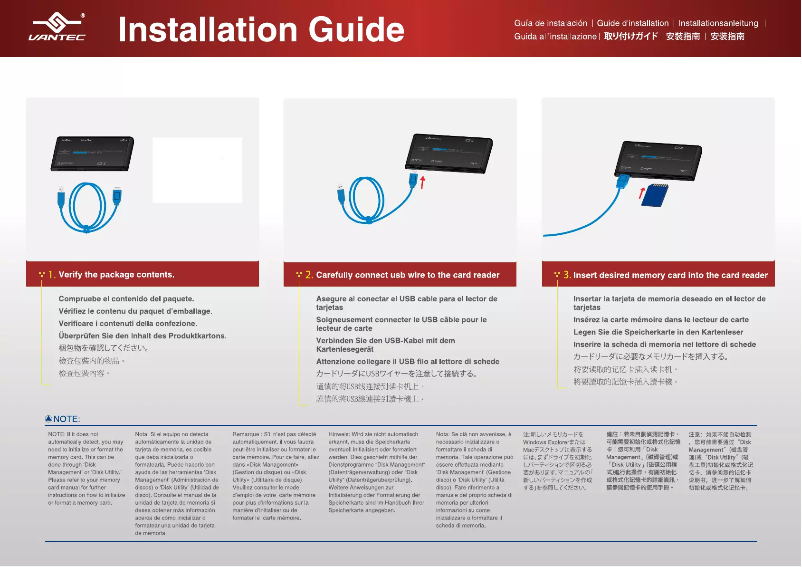 Page 1 de la notice Manuel utilisateur Vantec UGT-CR513