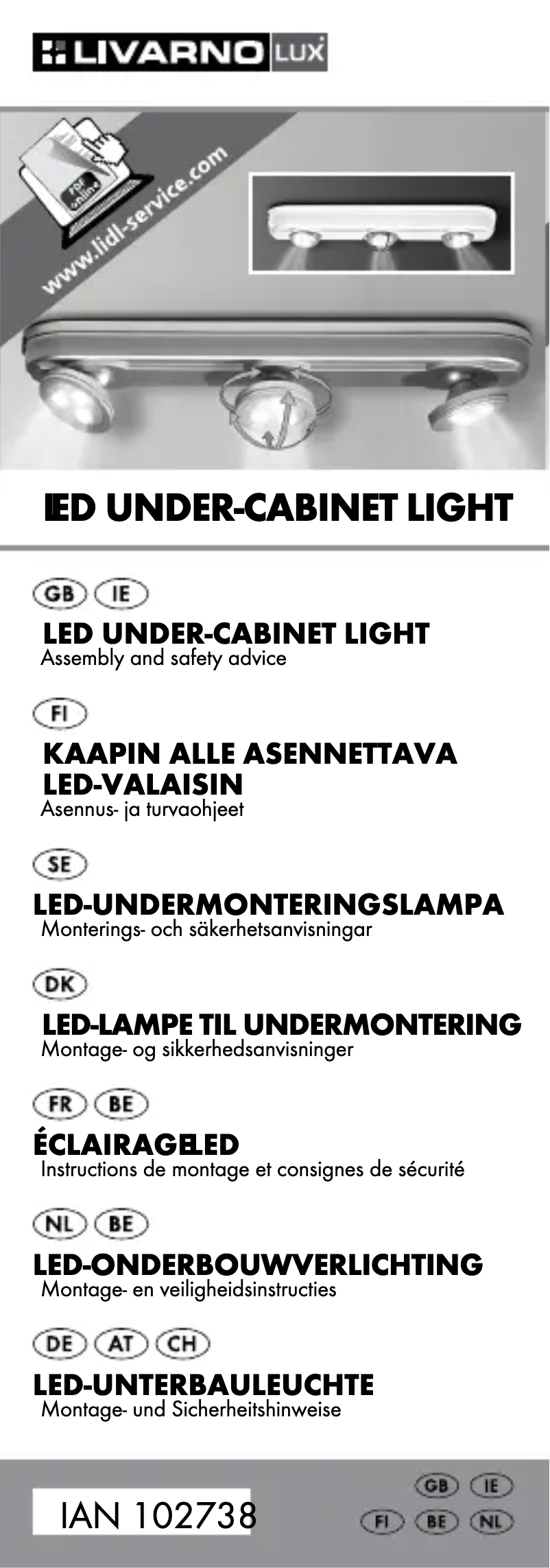 Page 1 de la notice Manuel utilisateur Livarno Lux HG00092A
