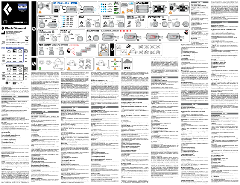 Page 1 de la notice Manuel utilisateur Black Diamond Sprinter 500