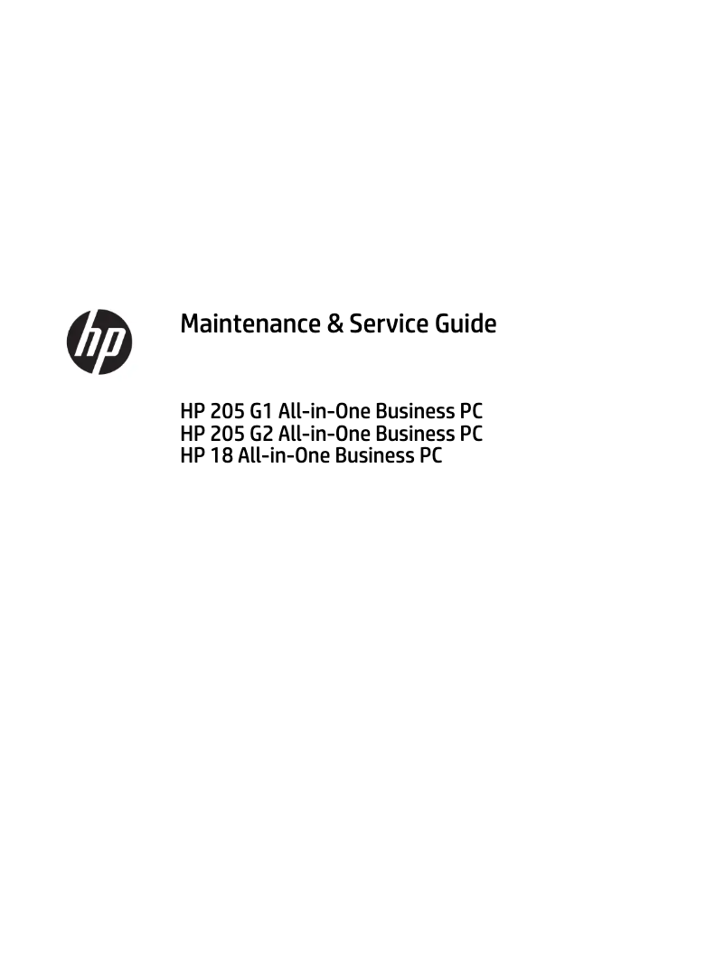 Page 1 de la notice Manuel utilisateur HP 18 All-in-One