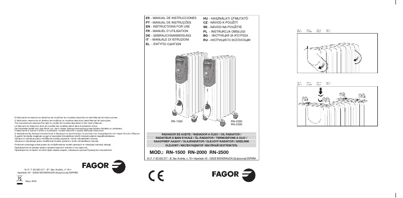 Page n°1 - Manuel utilisateur Fagor RN-2500
