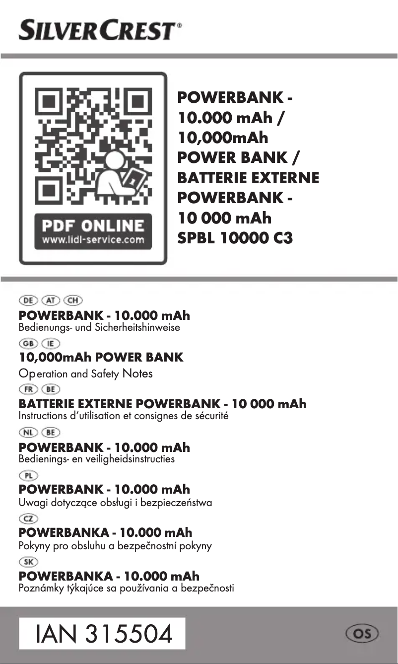 Page 1 de la notice Manuel utilisateur SilverCrest SPB 10000 A1