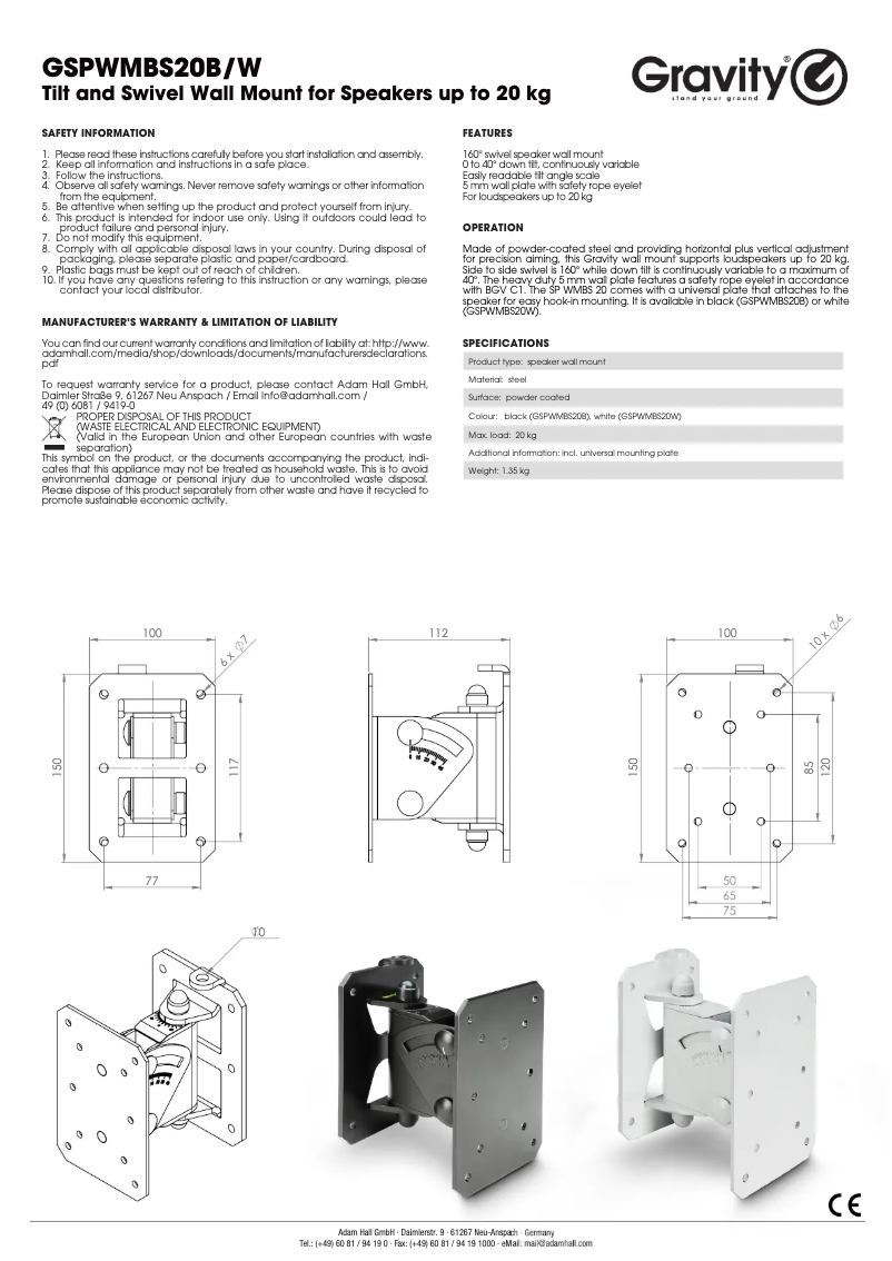 Image de la première page du manuel de l'appareil SP WMBS 20 B