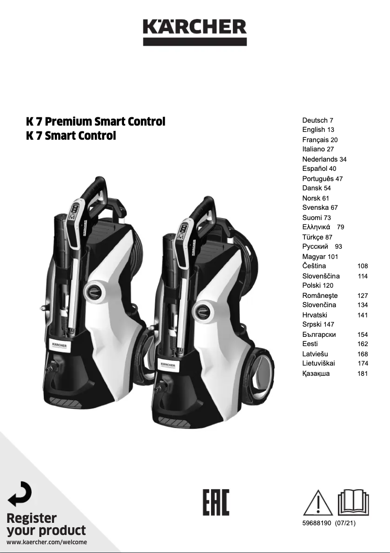 Image de la première page du manuel de l'appareil K7 Smart Control