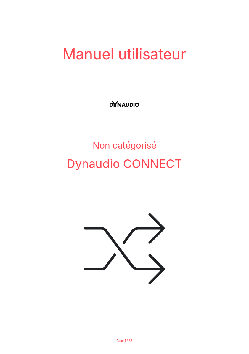 Page n°1 - Manuel utilisateur Dynaudio CONNECT