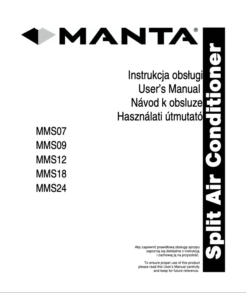 Page 1 de la notice Manuel utilisateur Manta MMS07