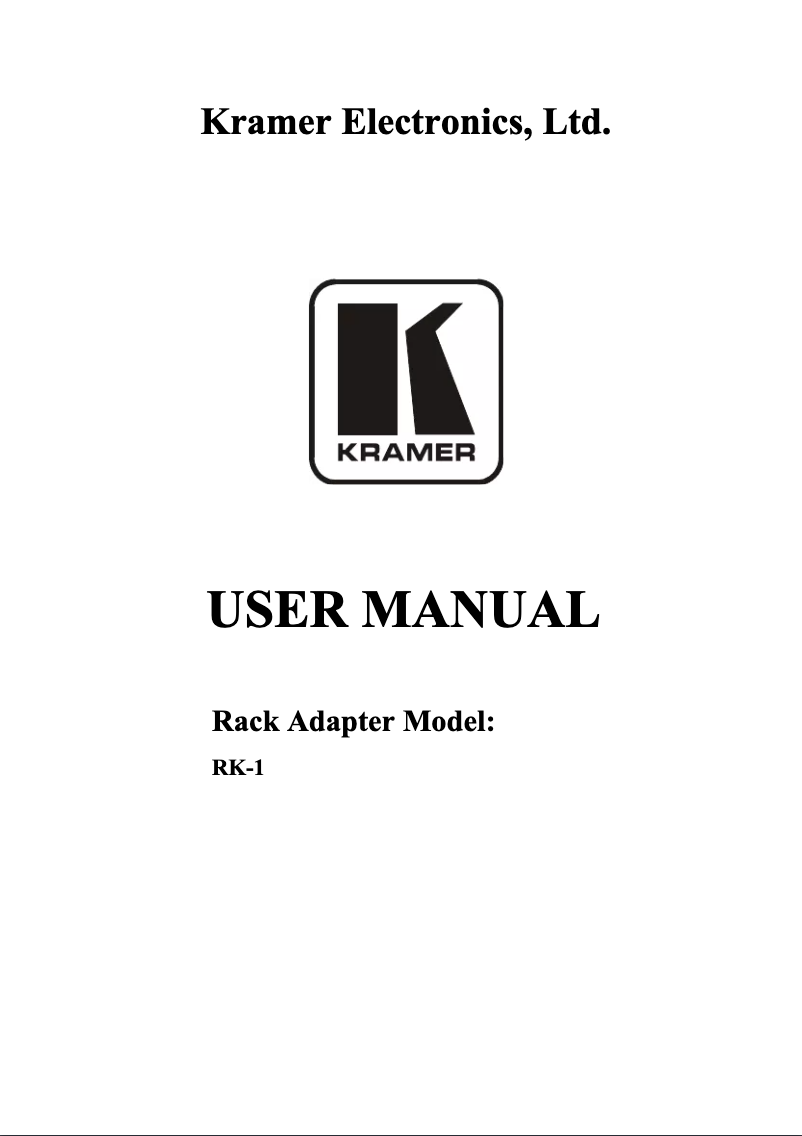 Página 1 del manual Manual de usuario Kramer RK-1
