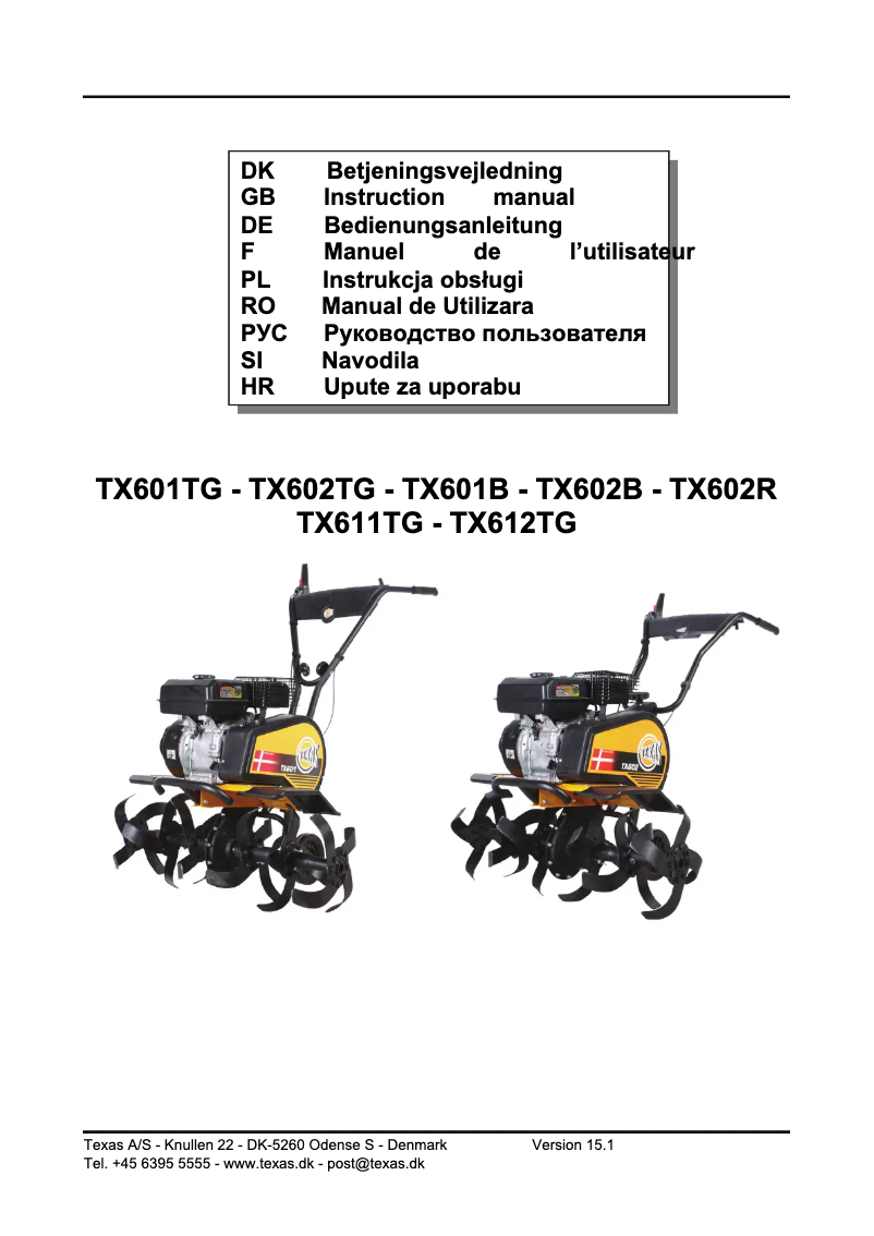 Page 1 de la notice Manuel utilisateur Texas TX602R