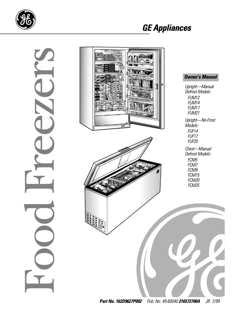 Página 1 del manual Manual de uso y mantenimiento GE FUF20DARWH